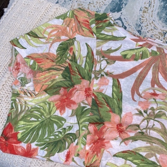 J JILL Love Linen floral tropical print top size XLarge - Picture 7 of 7